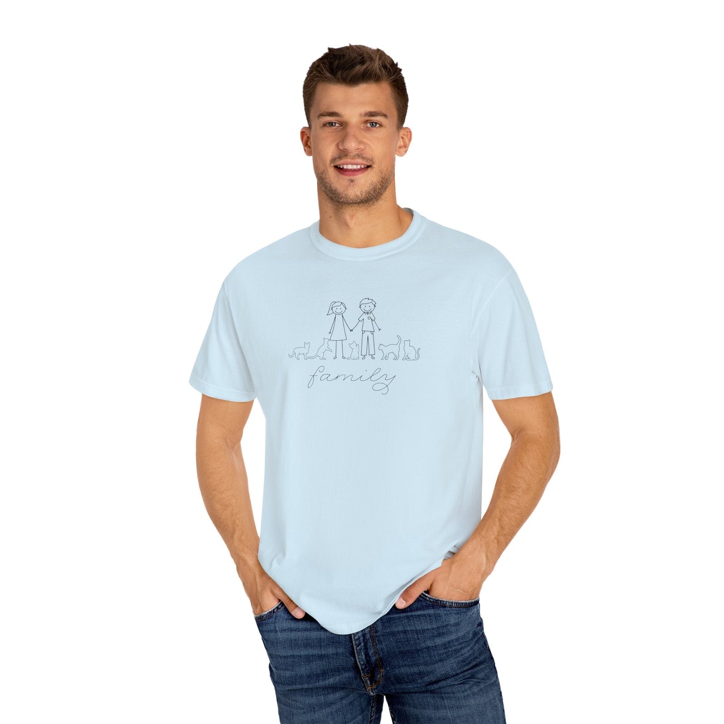 Cat Family Bond Unisex Garment-Dyed T-shirt