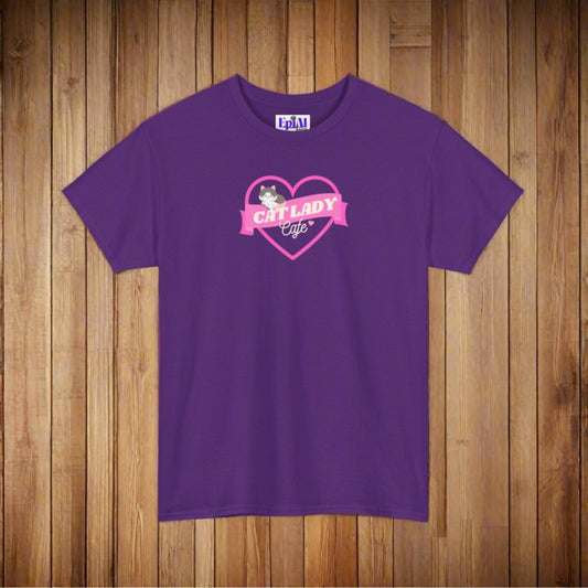 Cat Lady Cafe Unisex Heavy Cotton Tee
