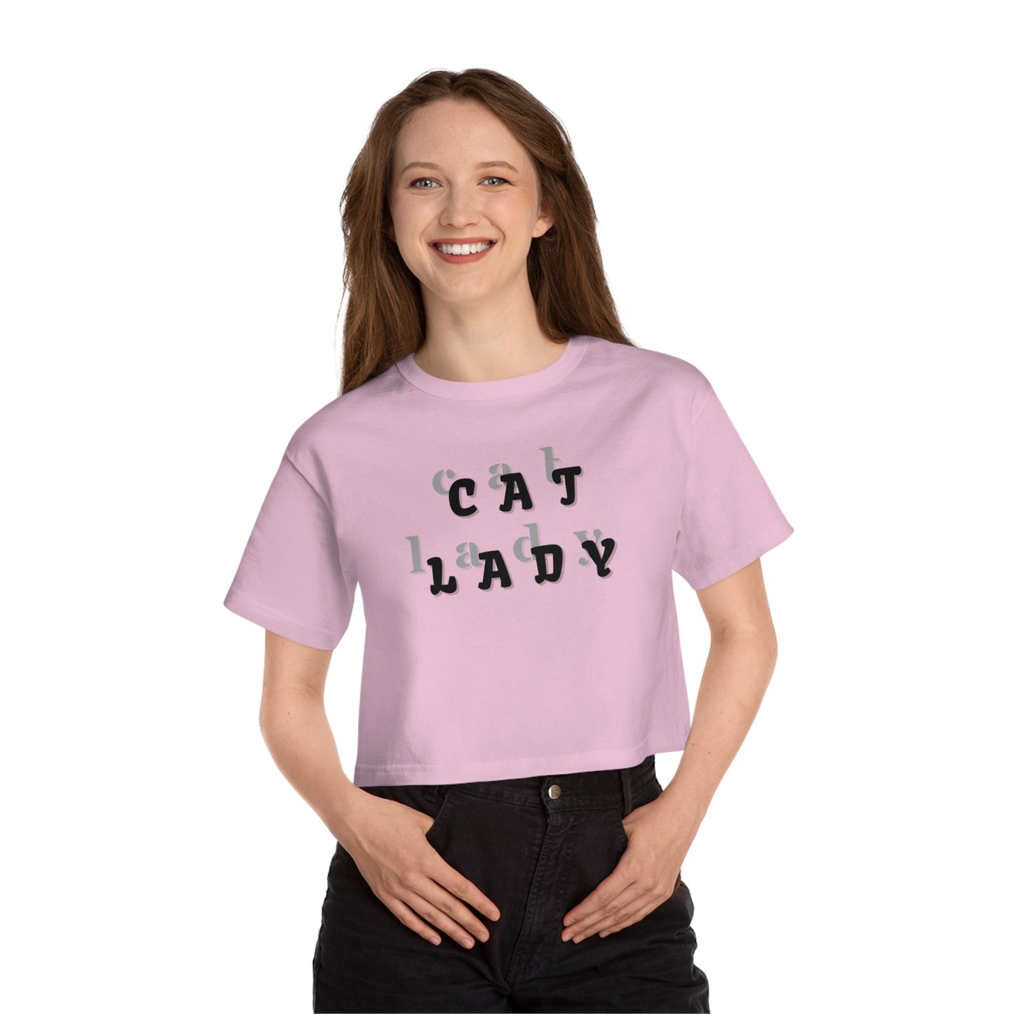 Cat Lady Champion Women's Heritage Cropped T-Shirt