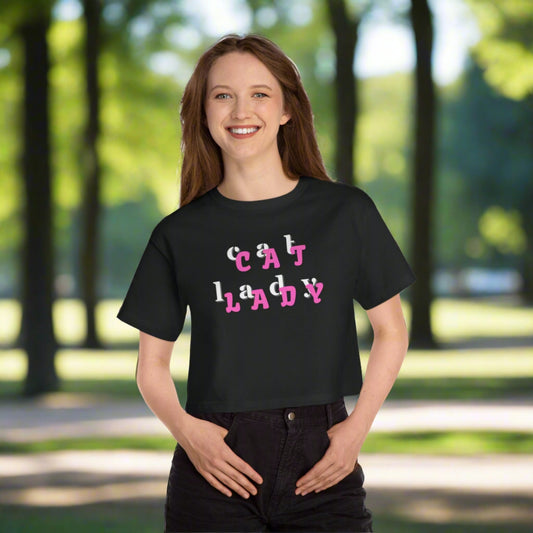 Cat Lady Champion Women's Heritage Cropped T-Shirt