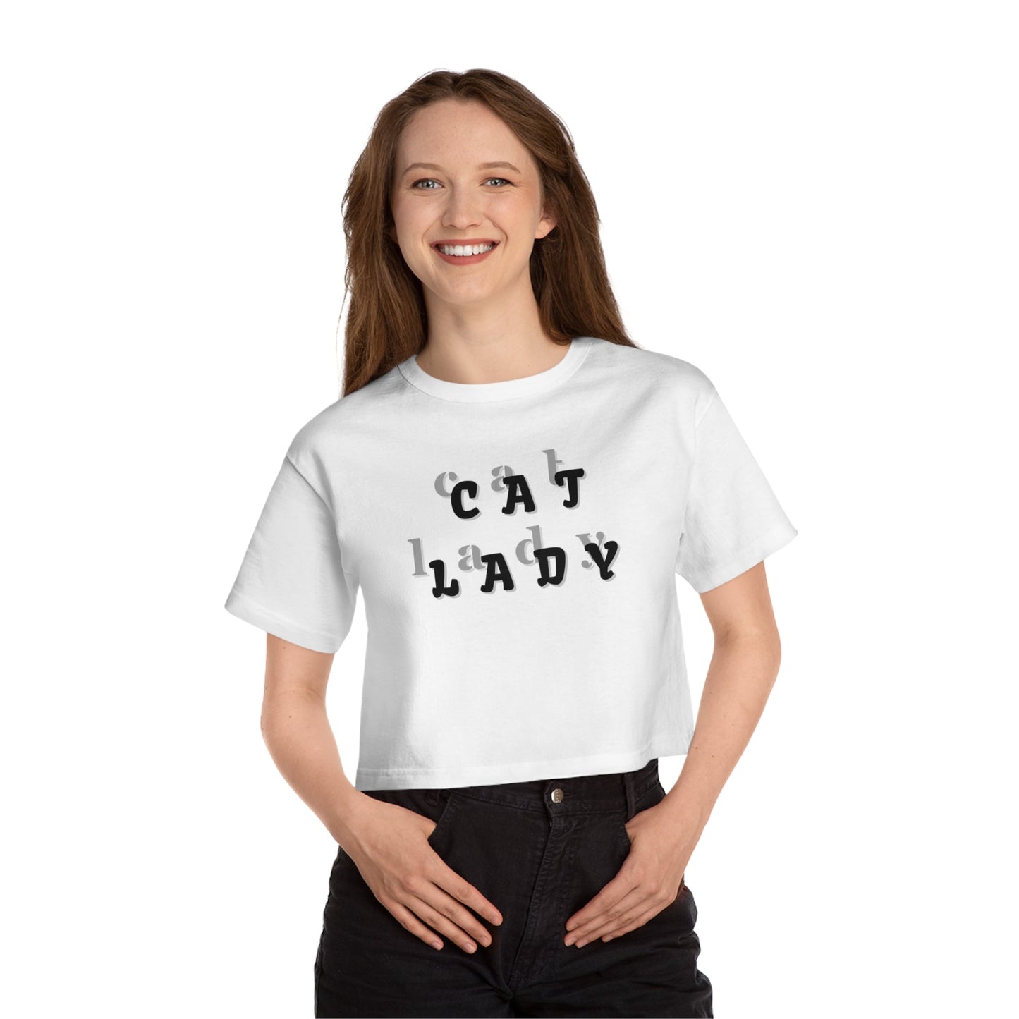 Cat Lady Champion Women's Heritage Cropped T-Shirt