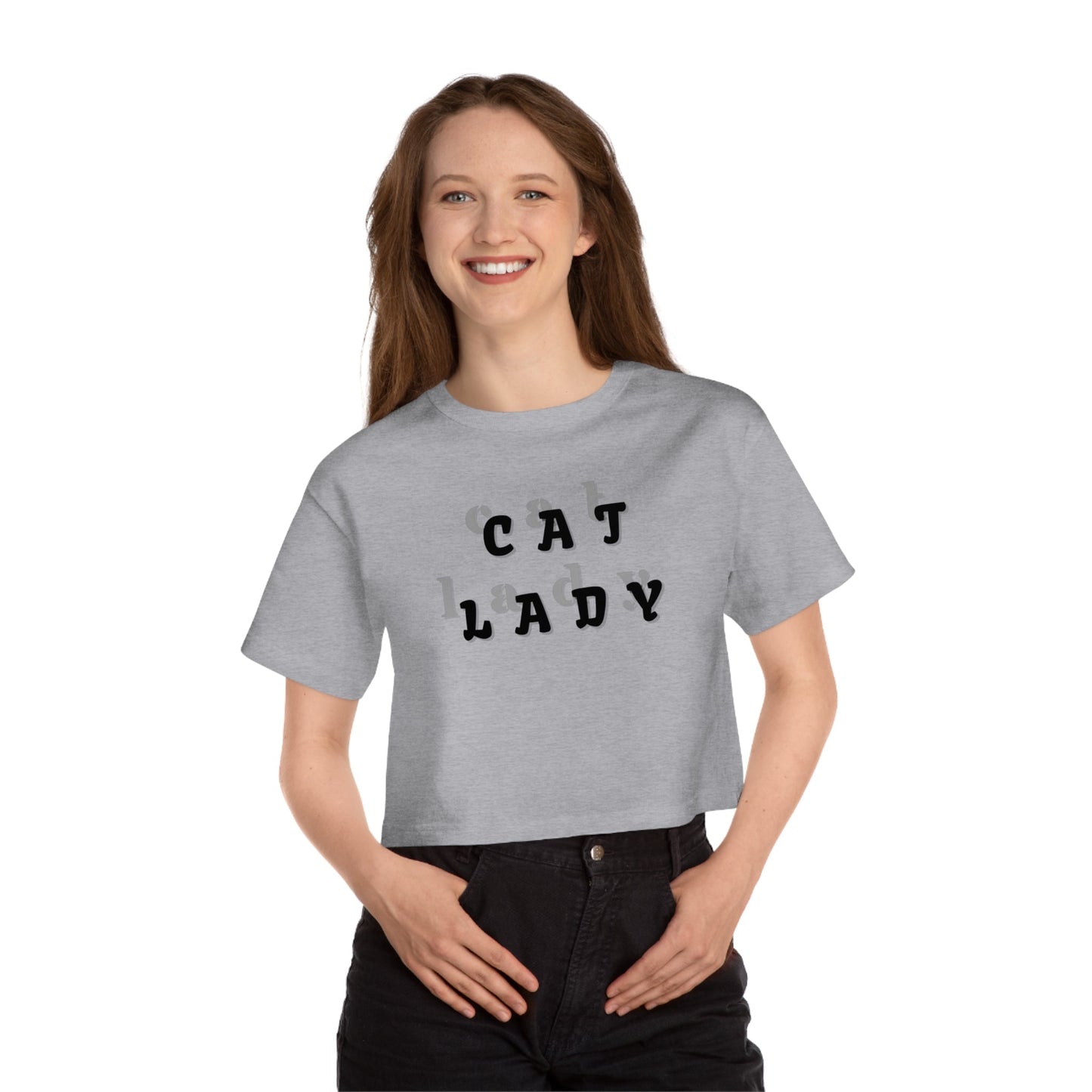Cat Lady Champion Women's Heritage Cropped T-Shirt