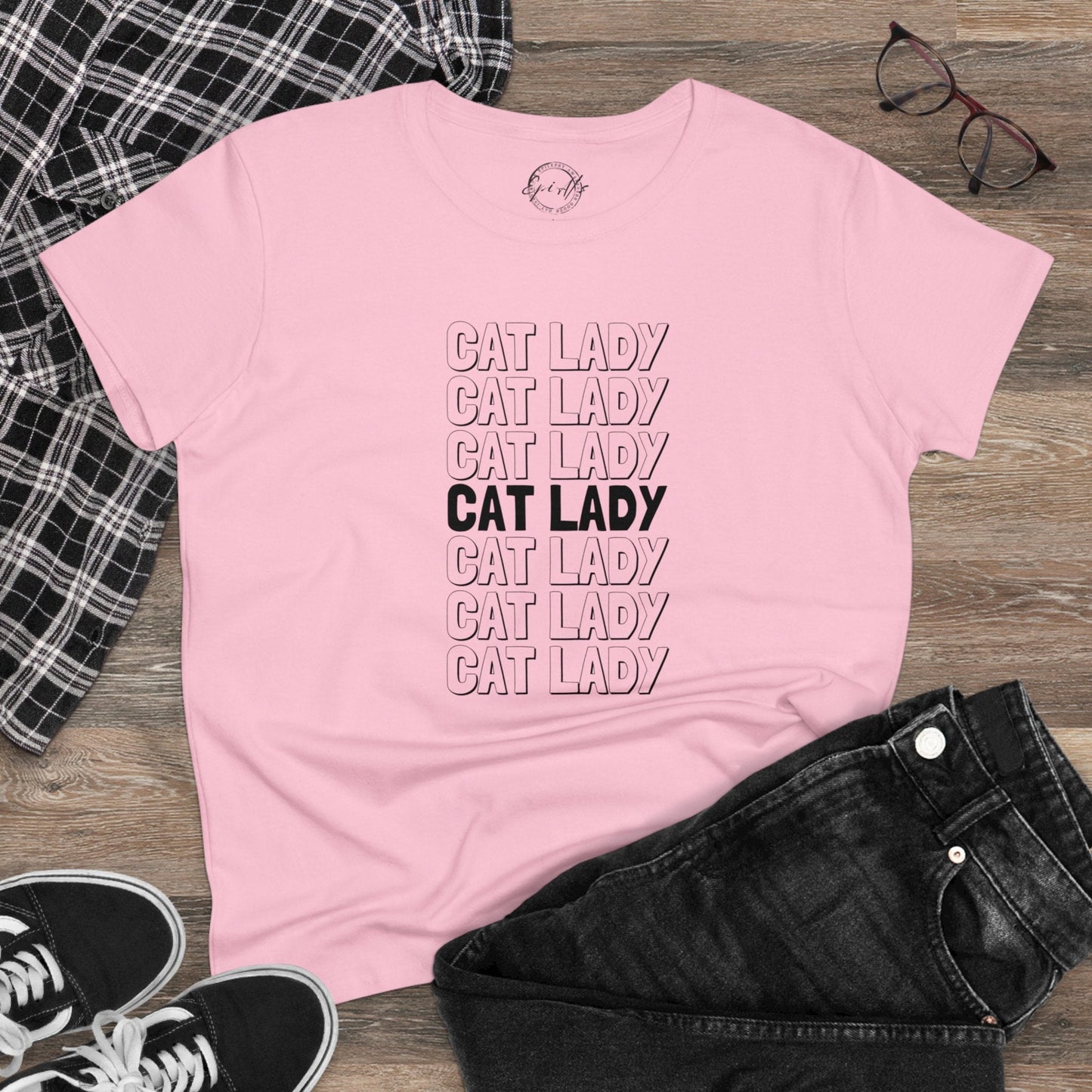 Cat Lady Women's Midweight Cotton Tee