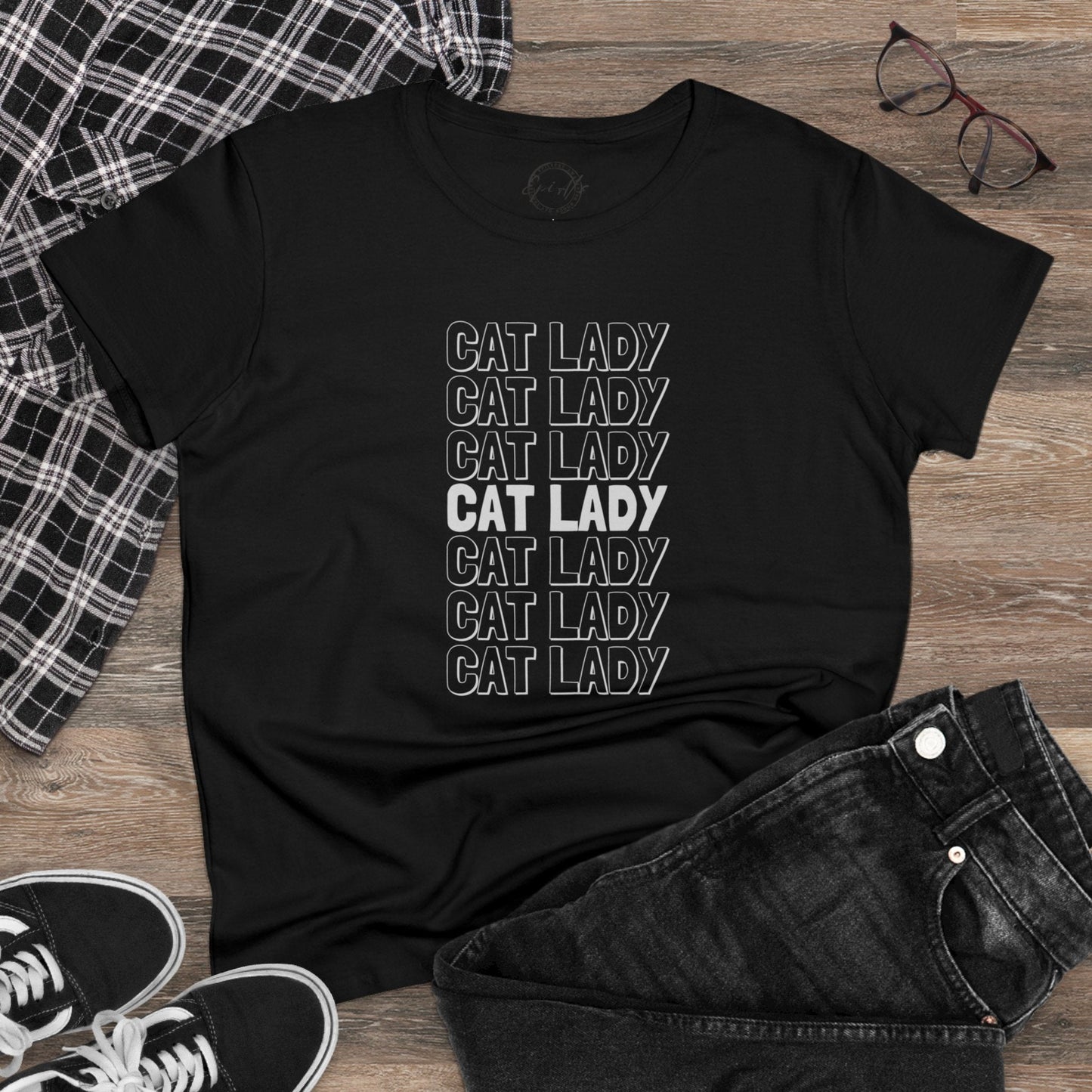Cat Lady Women's Midweight Cotton Tee