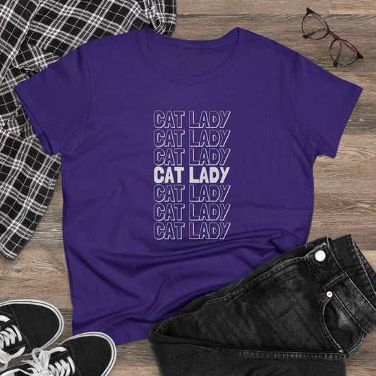 Cat Lady Women's Midweight Cotton Tee
