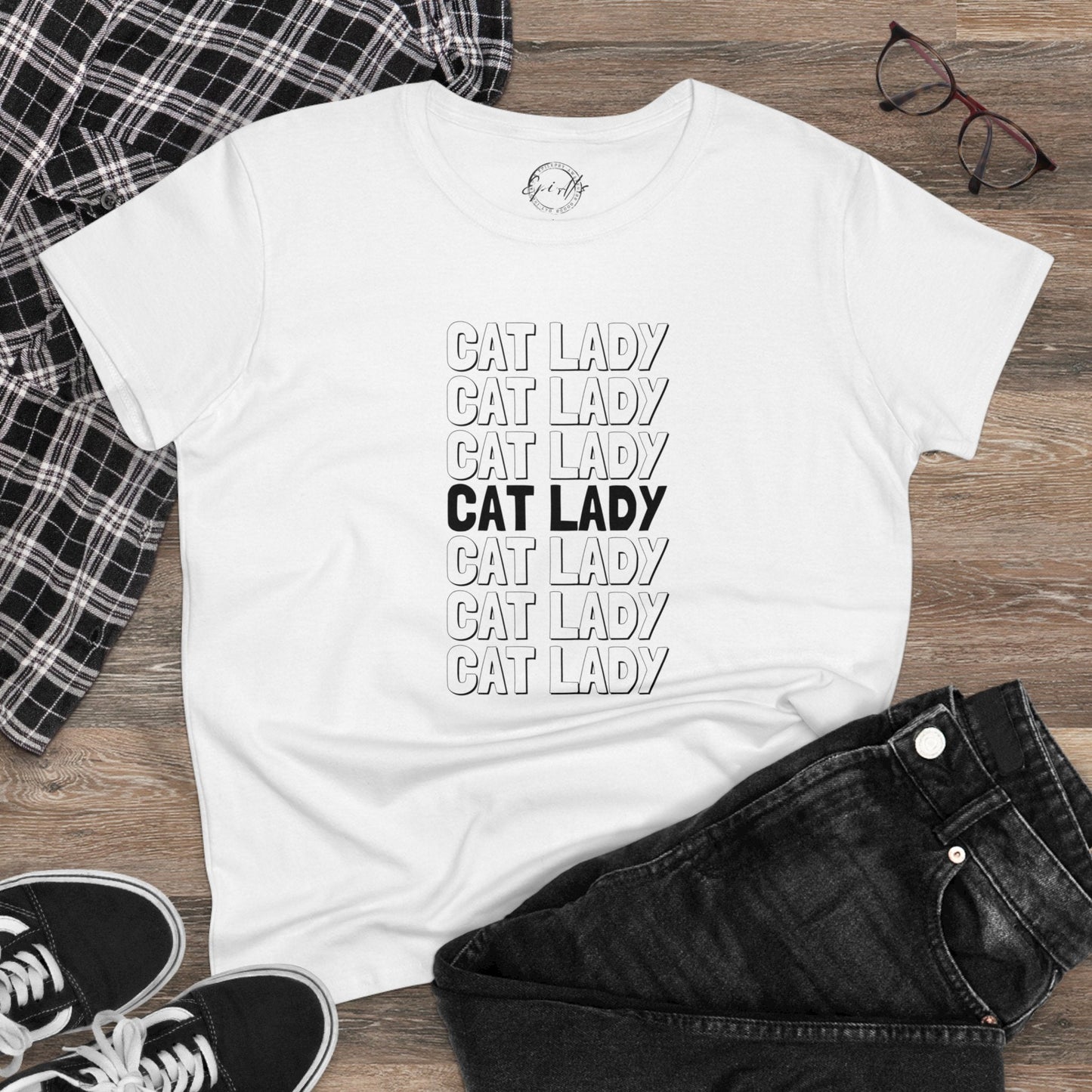 Cat Lady Women's Midweight Cotton Tee