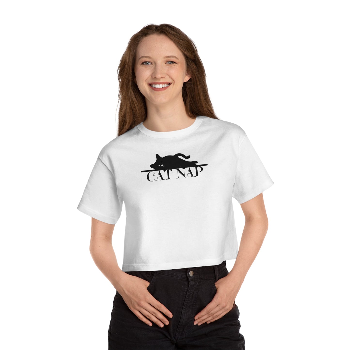 Cat Nap Champion Women's Heritage Cropped T-Shirt