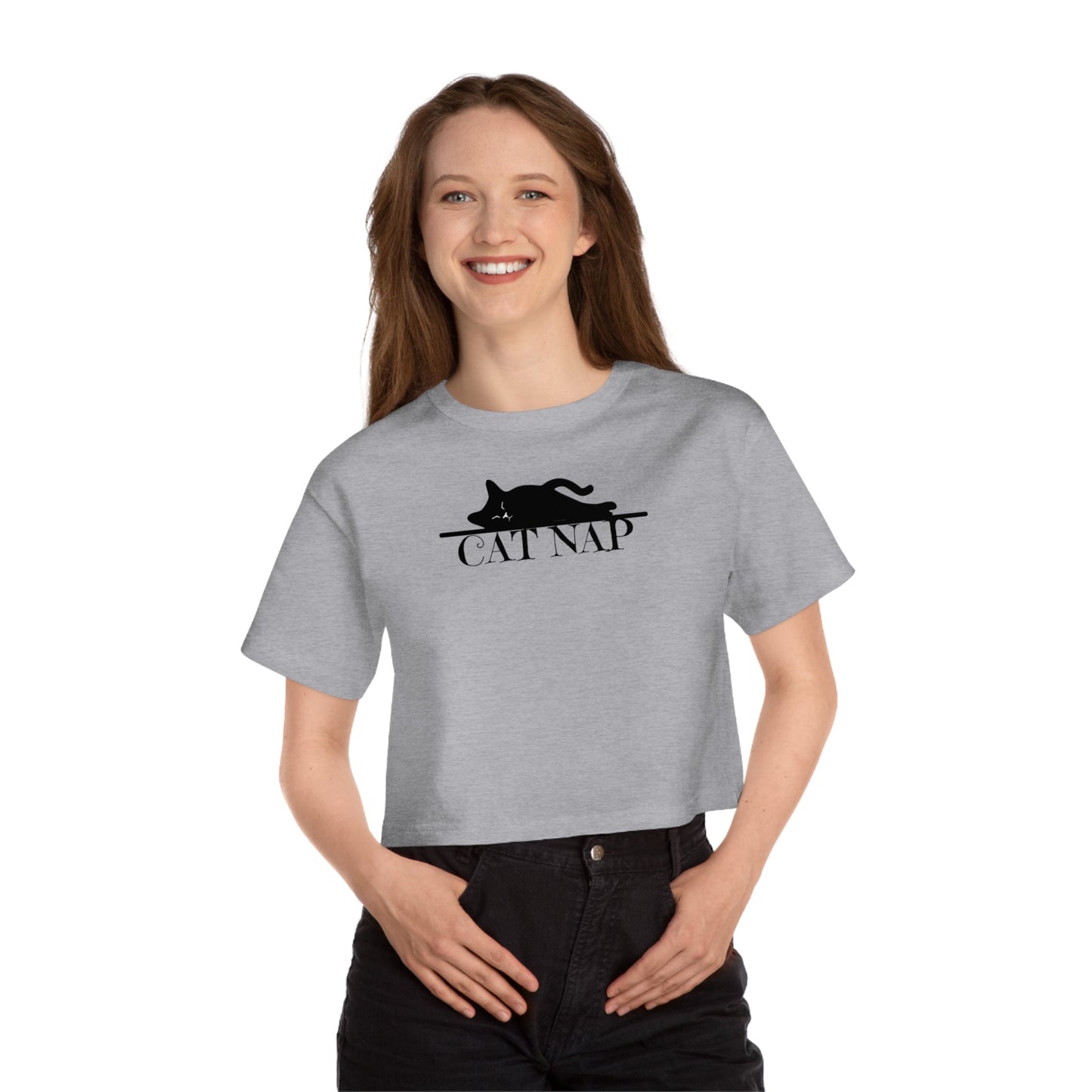 Cat Nap Champion Women's Heritage Cropped T-Shirt