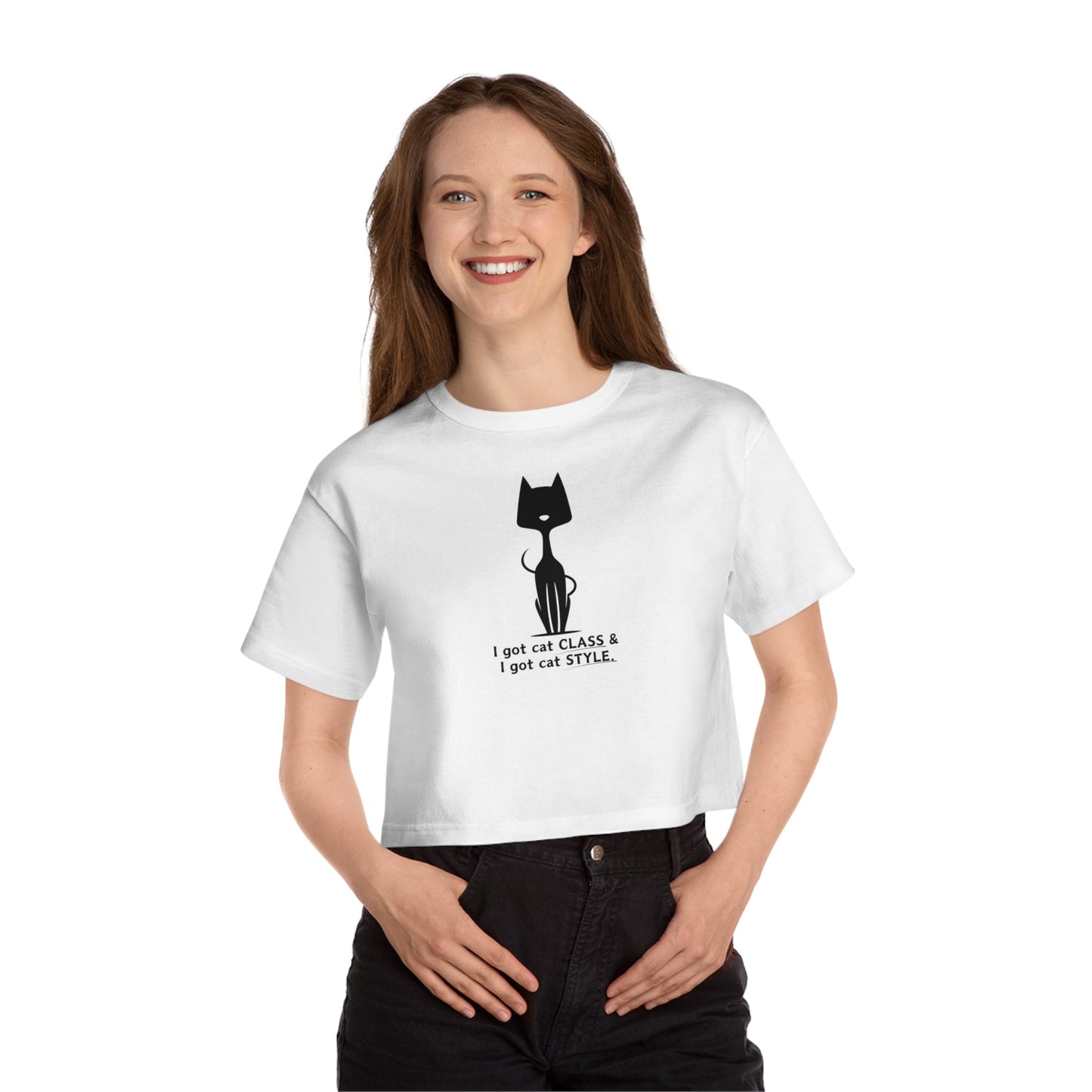 Cat Style Champion Women's Heritage Cropped T-Shirt