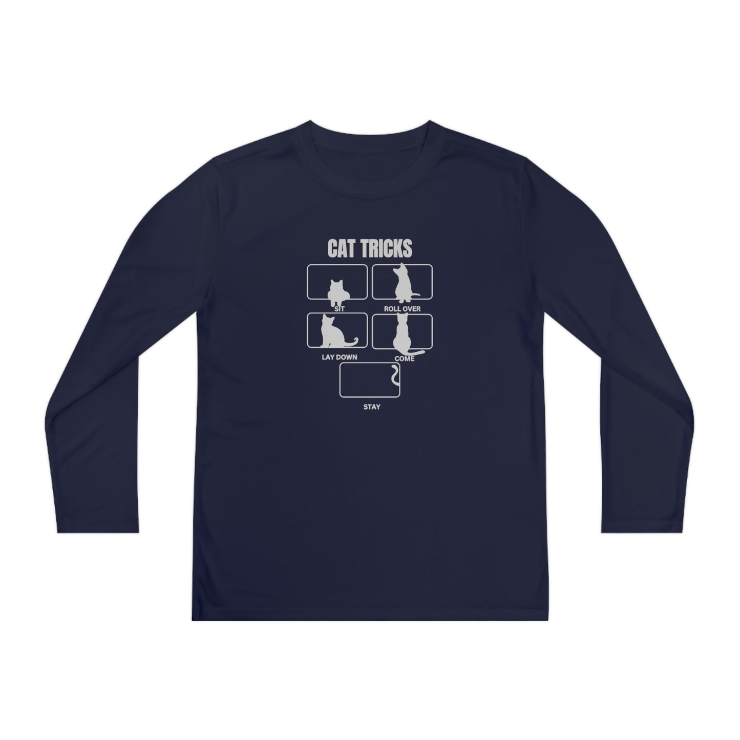 Cat Tricks Youth Long Sleeve Competitor Tee