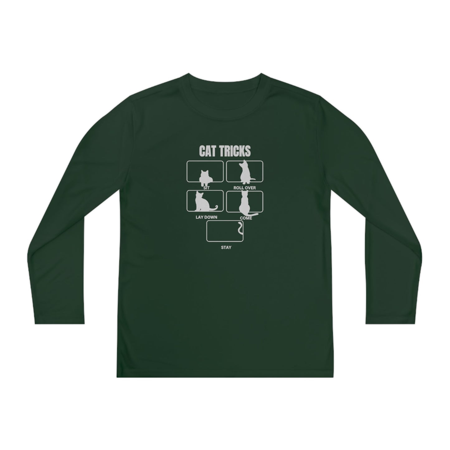 Cat Tricks Youth Long Sleeve Competitor Tee