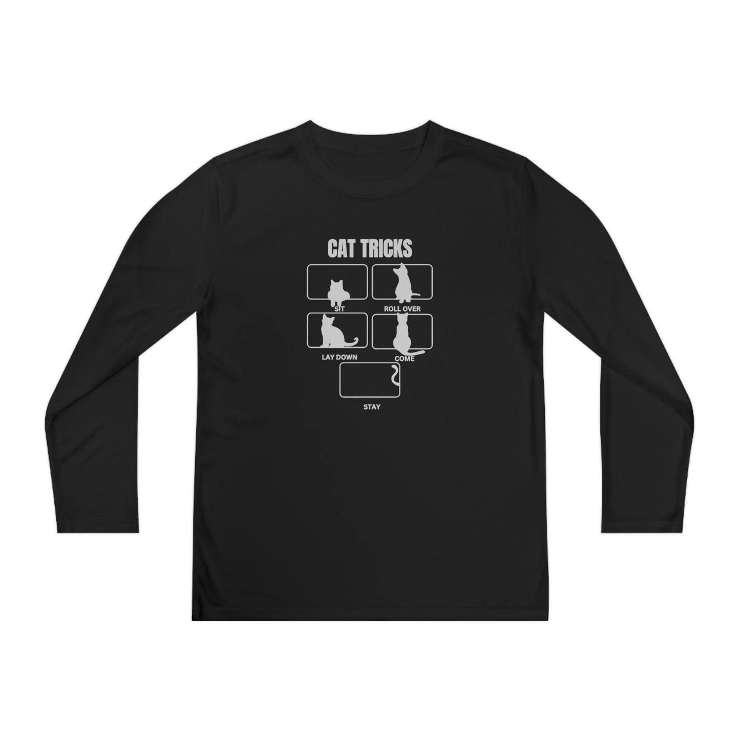 Cat Tricks Youth Long Sleeve Competitor Tee