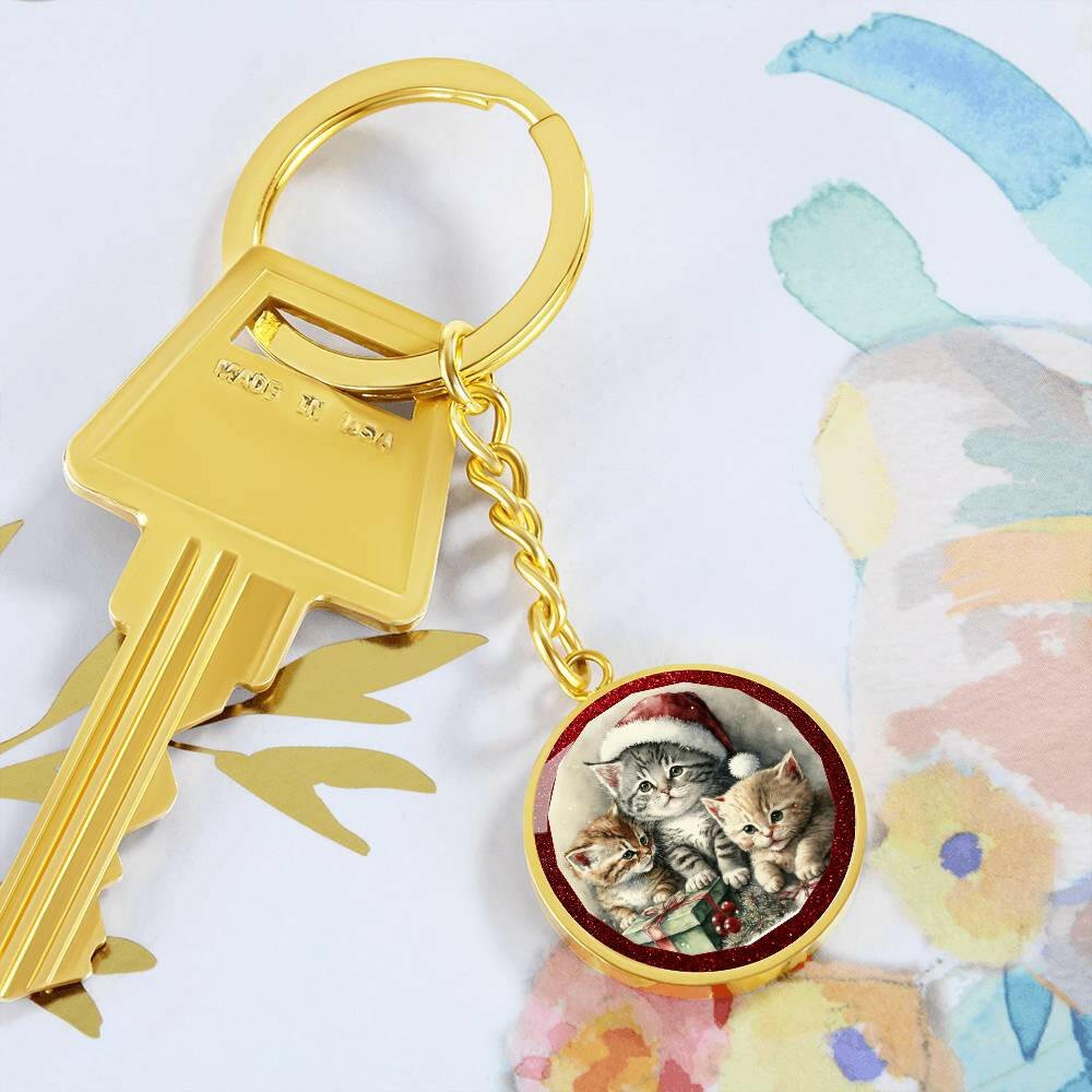 Christmas Kittens Keychain