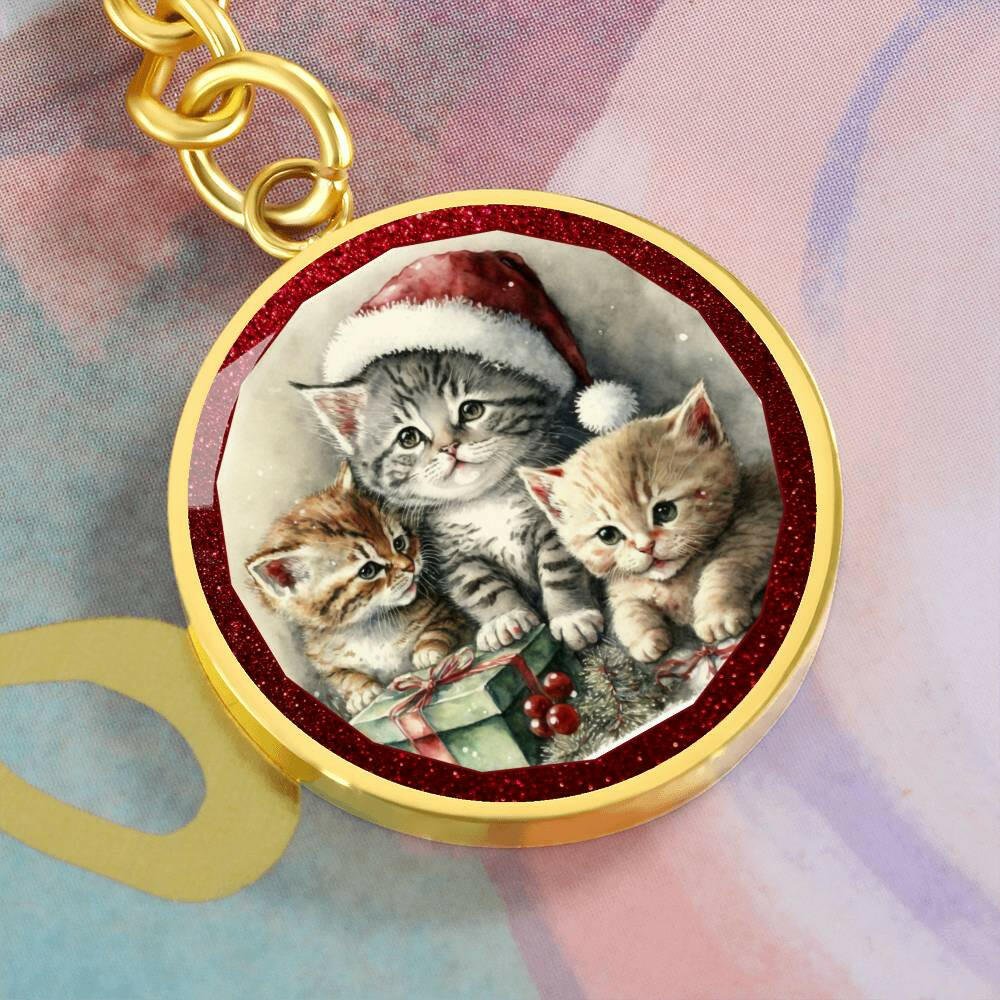Christmas Kittens Keychain