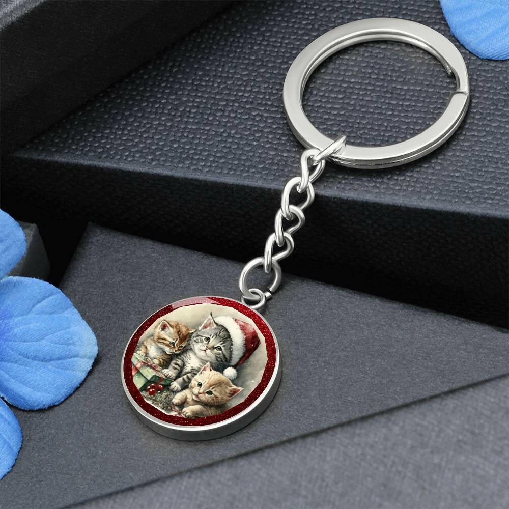 Christmas Kittens Keychain