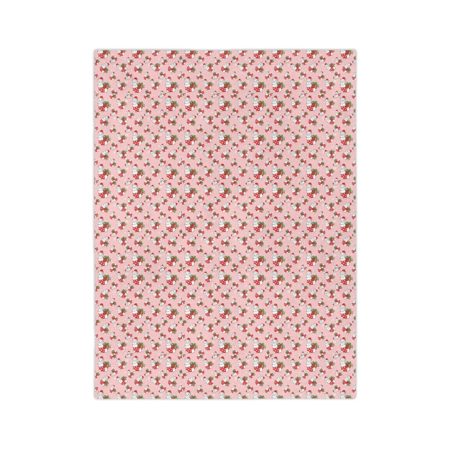 Christmas Stocking Kitty Velveteen Minky Blanket