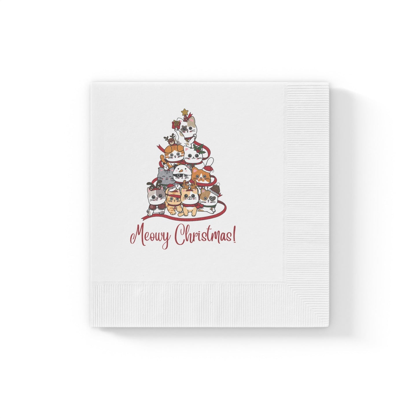 Christmas White Coined Napkins