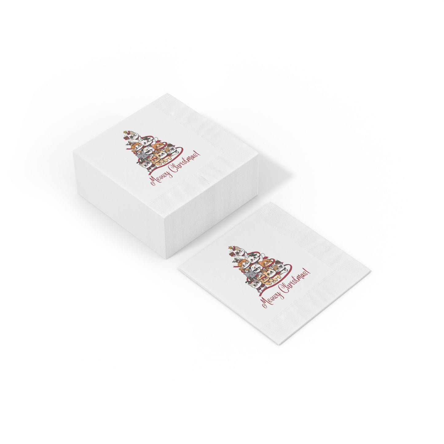 Christmas White Coined Napkins