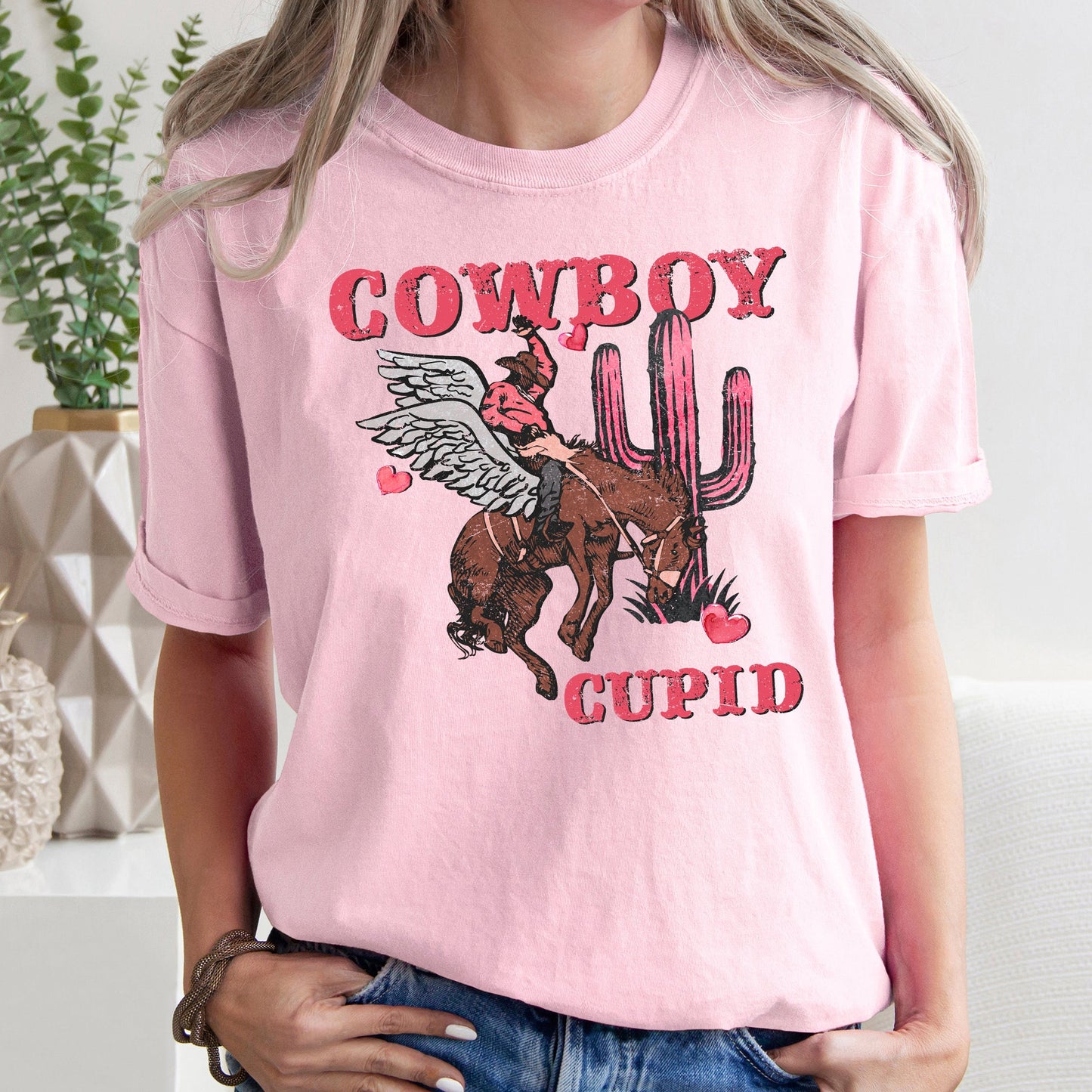 Cowboy Cupid, Horse, Western, Country, Comfort Colors Tshirt, Valentine's Day