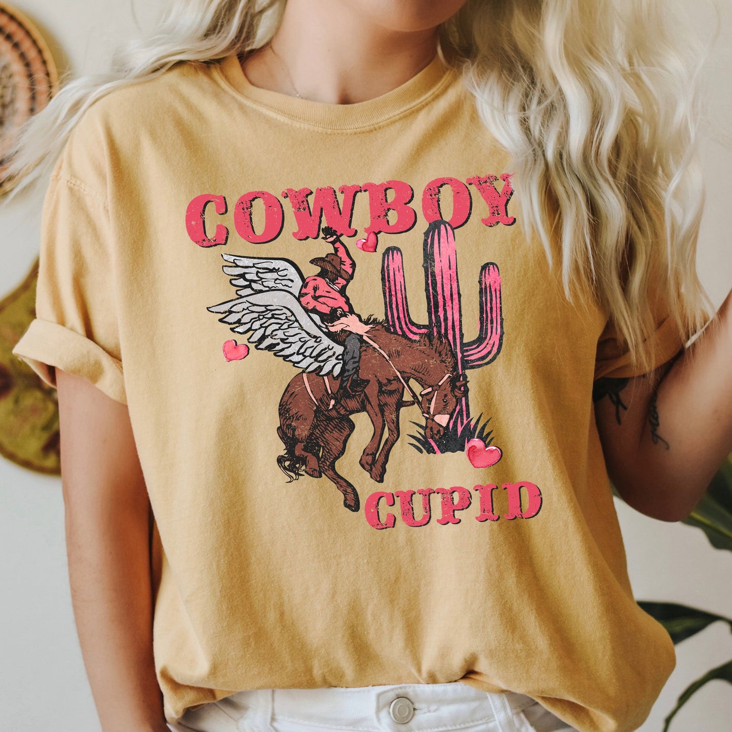 Cowboy Cupid, Horse, Western, Country, Comfort Colors Tshirt, Valentine's Day