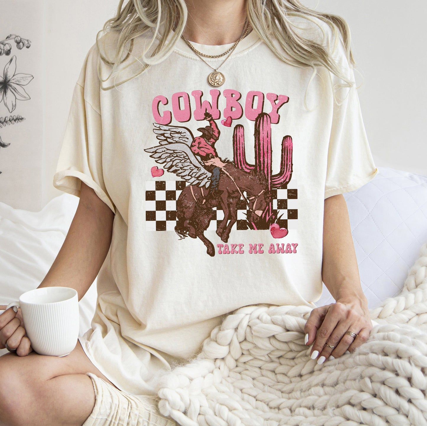 Cowboy Take Me Away, Western, Country, Comfort Colors Tshirt, Valentine's Day
