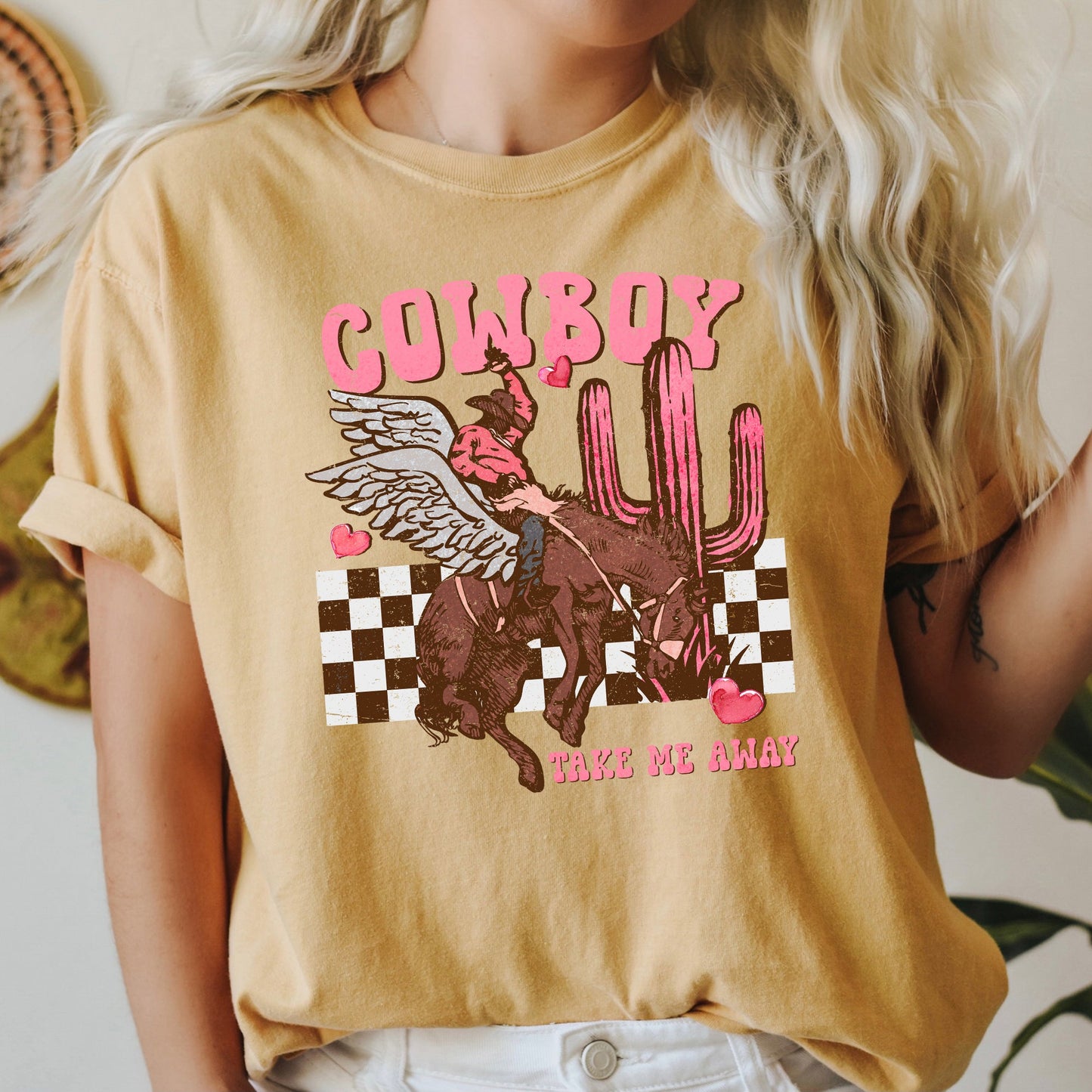 Cowboy Take Me Away, Western, Country, Comfort Colors Tshirt, Valentine's Day