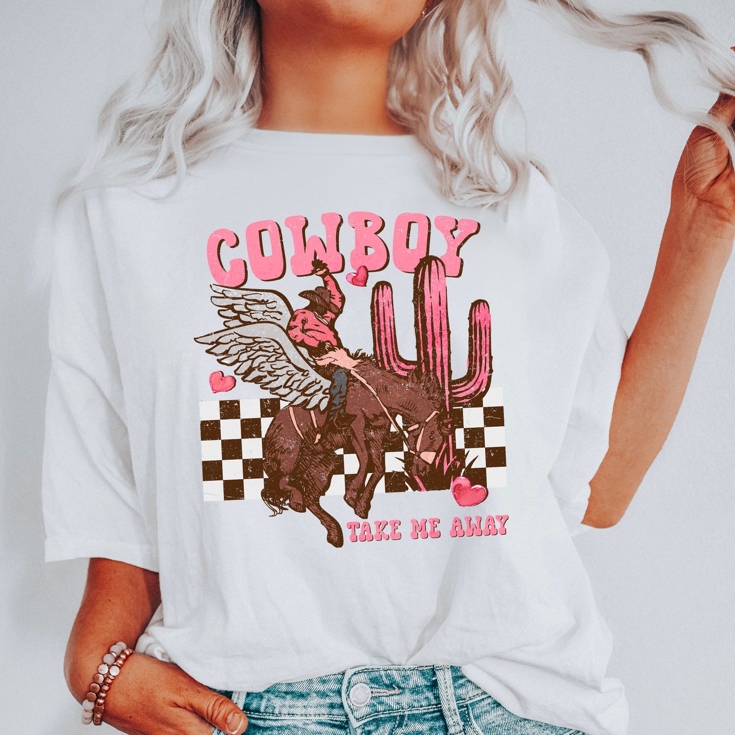 Cowboy Take Me Away, Western, Country, Comfort Colors Tshirt, Valentine's Day