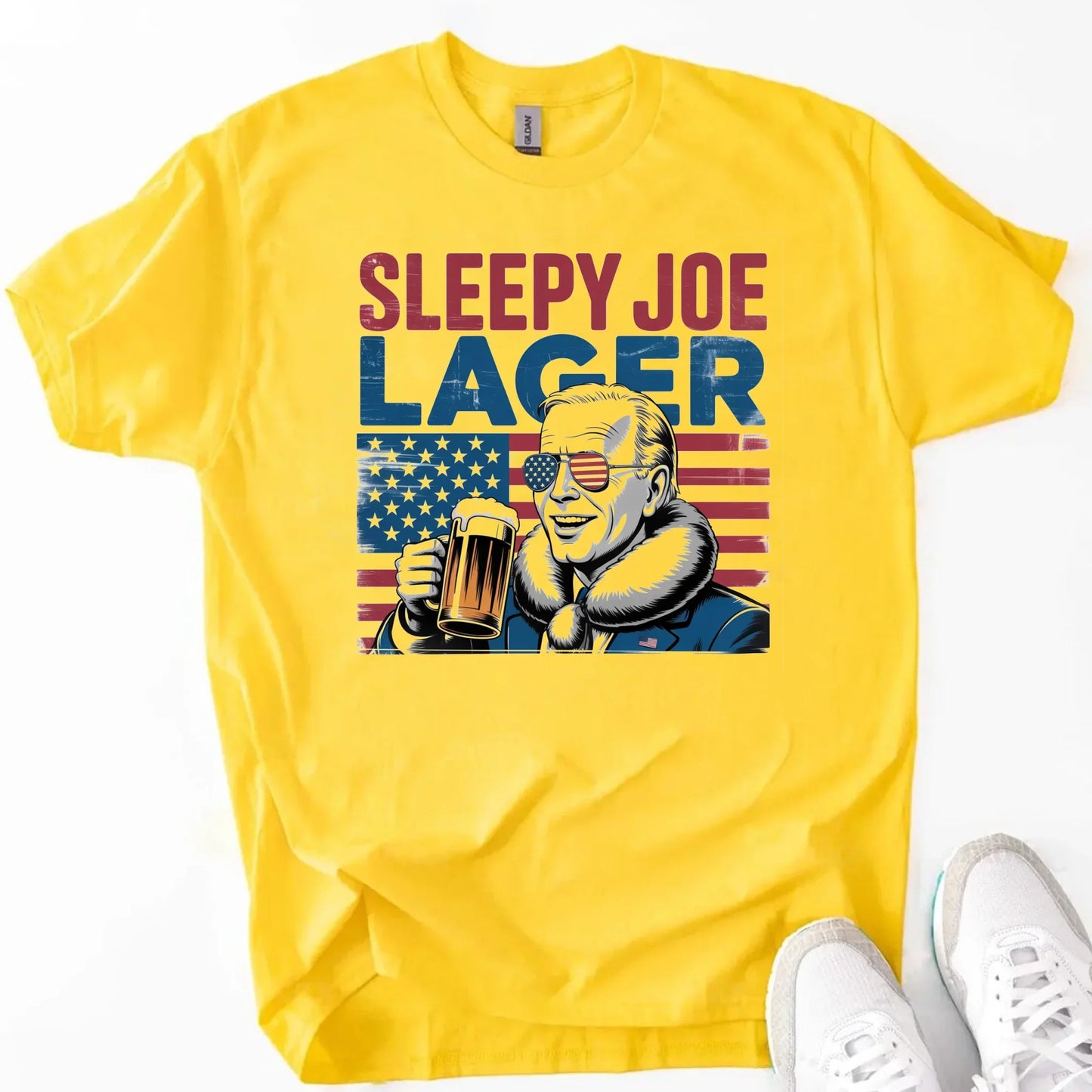Sleepy Joe Lager 4th of July Shirt – Funny Biden Beer Tee for Independence Day