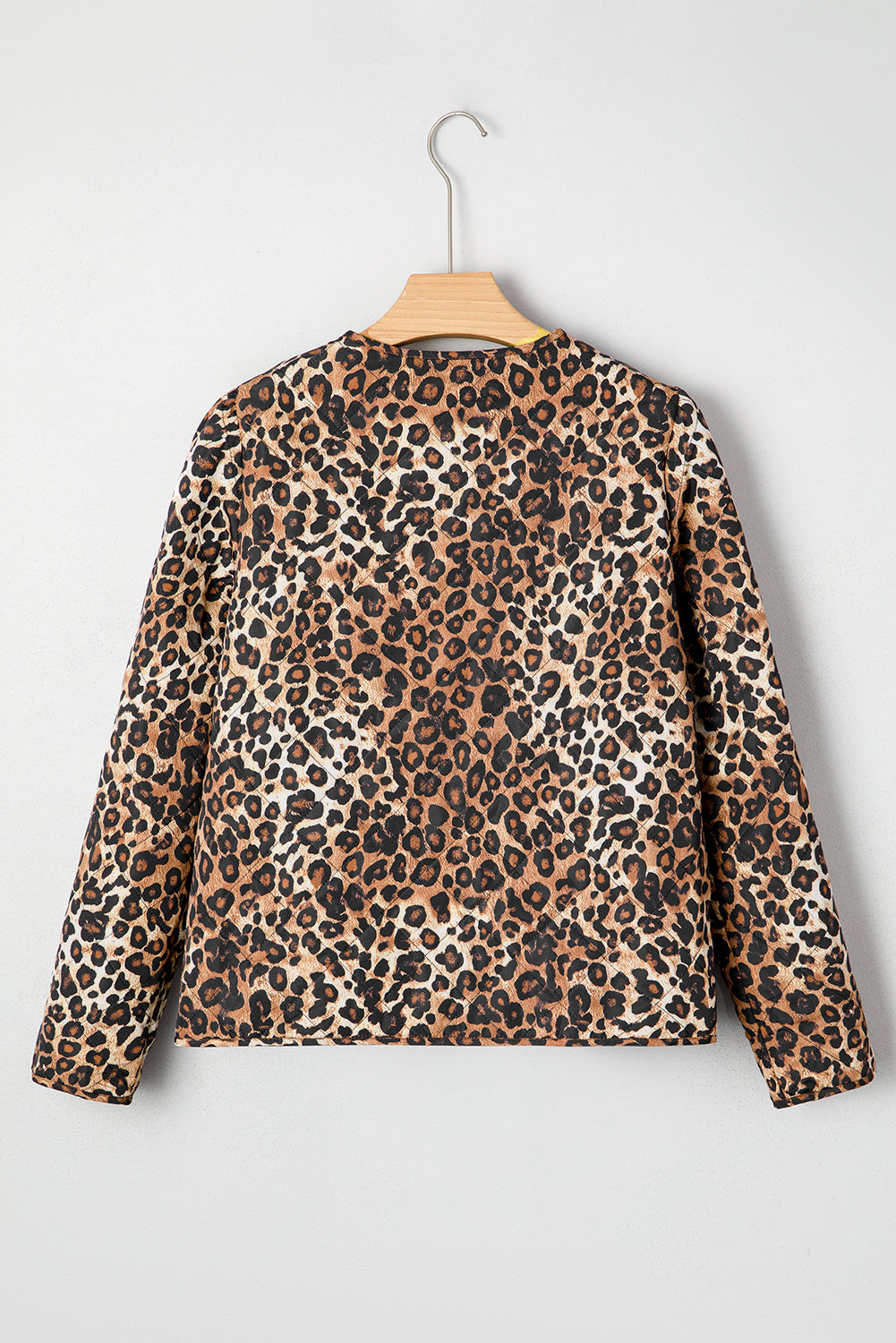 Leopard Quilted Tie Front Jacket