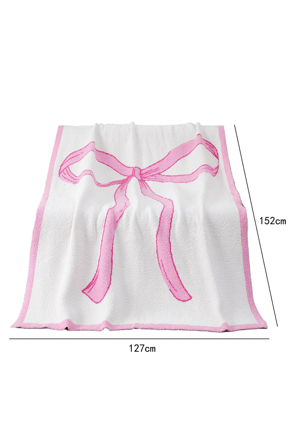 Pink Bow Printed Cozy Soft Throw Blanket - Aaria Tees Aaria Tees