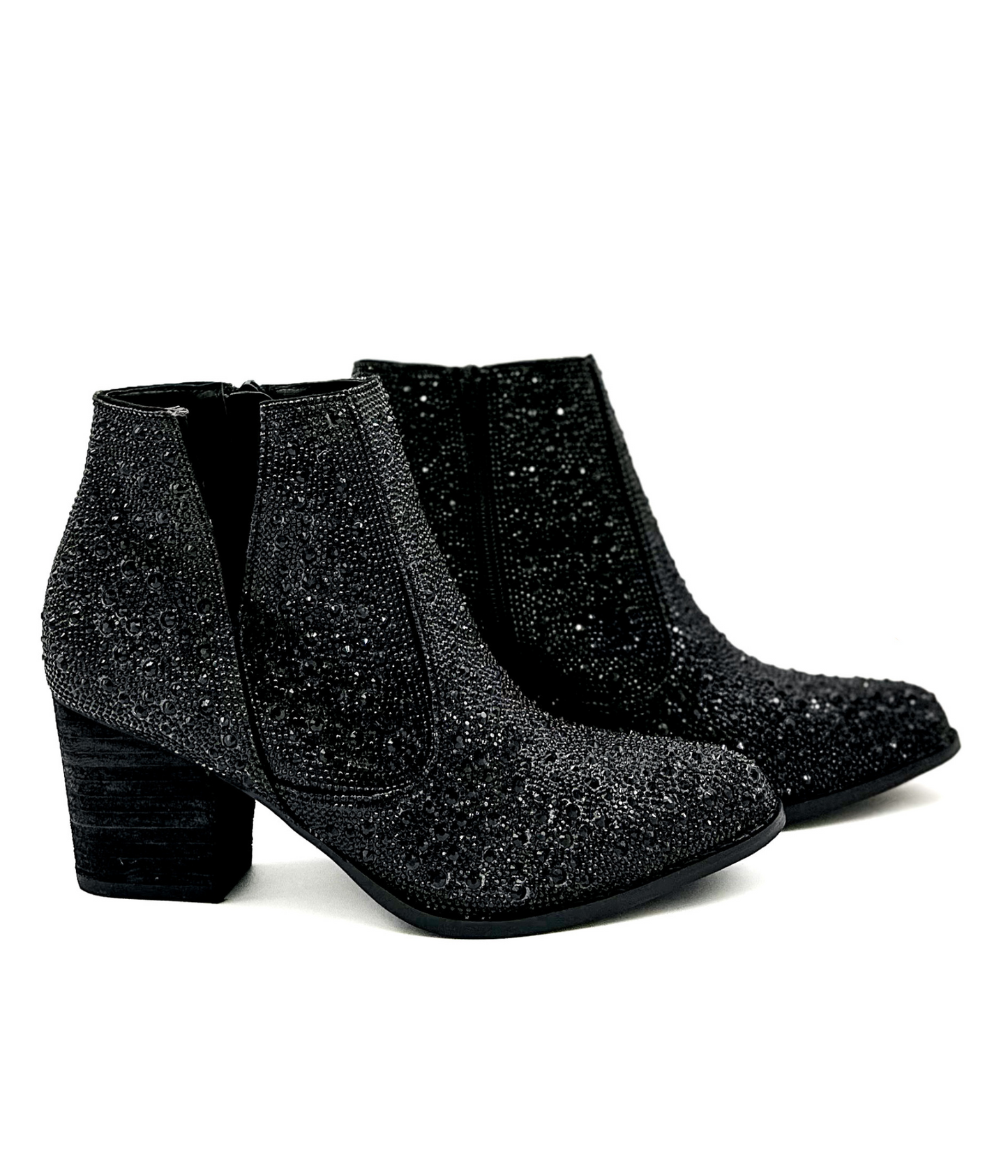 Shine Star Rhinestone Bootie in Black (Online Exclusive)