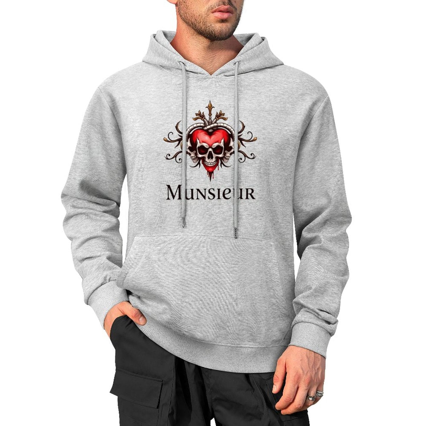 Munsieur Deadly Love: Skull Hoodie for Men