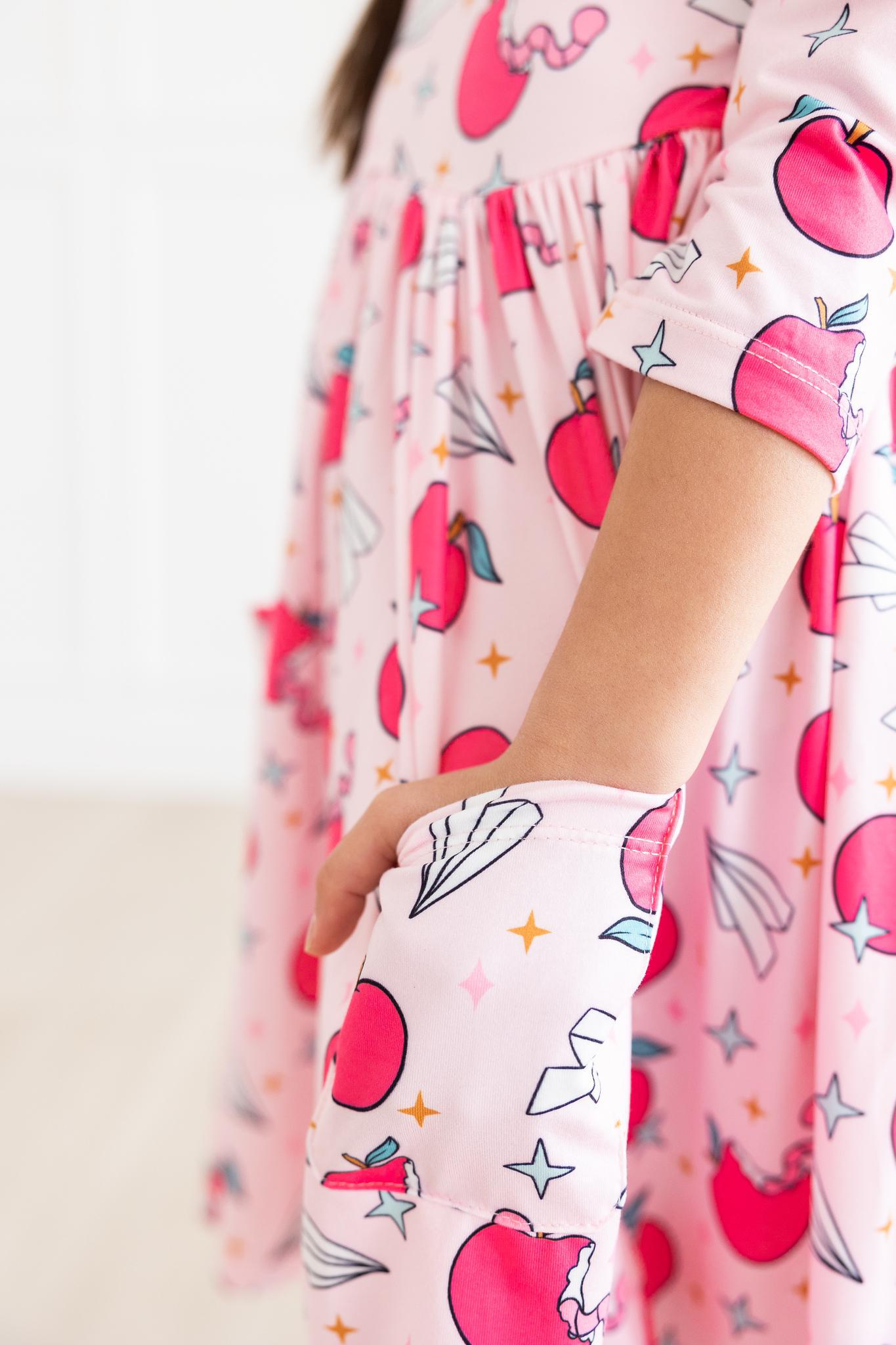 Star Student 3/4 Sleeve Pocket Twirl Dress