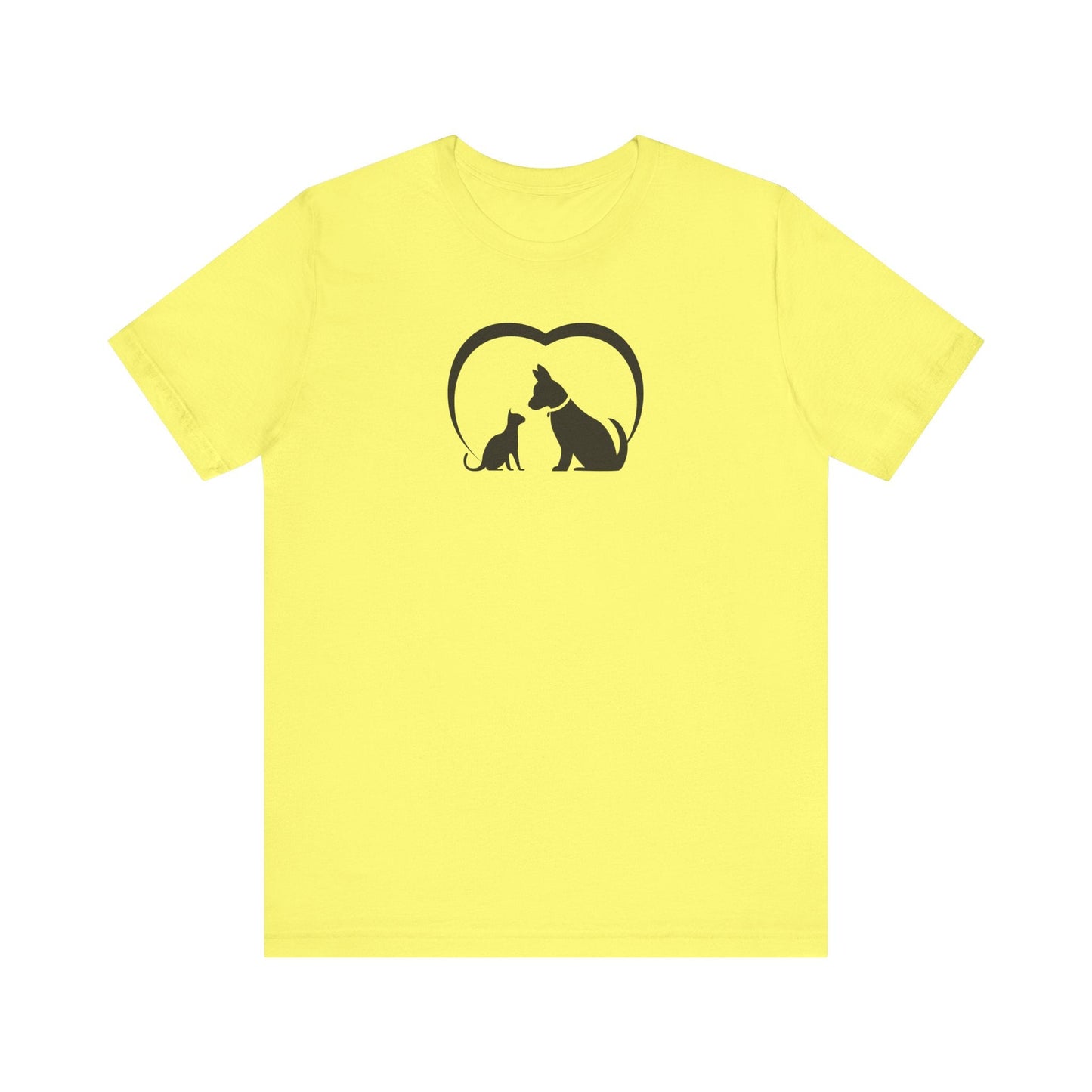 Dog Cat Love Unisex Jersey Short Sleeve Tee