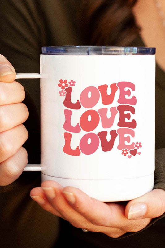 Valentine's Day Love Stack Coffee Travel Mug - Aaria Tees