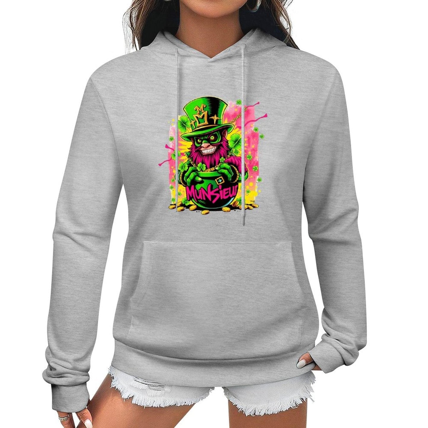 St. Patrick's Day Collection Cotton Munsieur Women's Irish Luck Sweater with Pocket