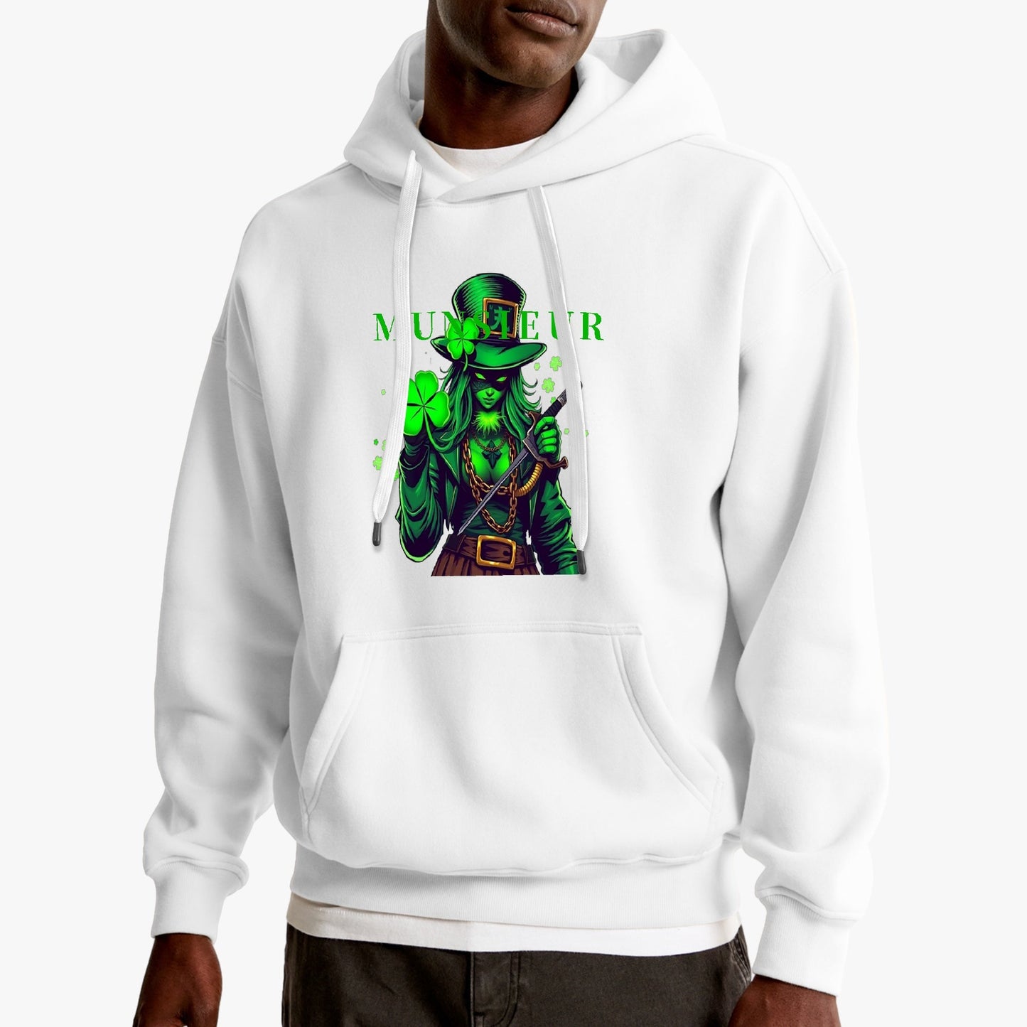 St. Patrick's Day Collection Munsieur Unisex Premium Pullover Hoodie Sweater Clover Gang Betty