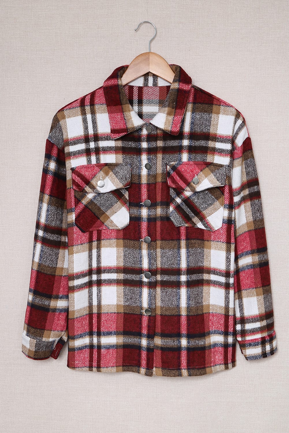Keily Plaid Pocketed Shacket - Aaria Tees