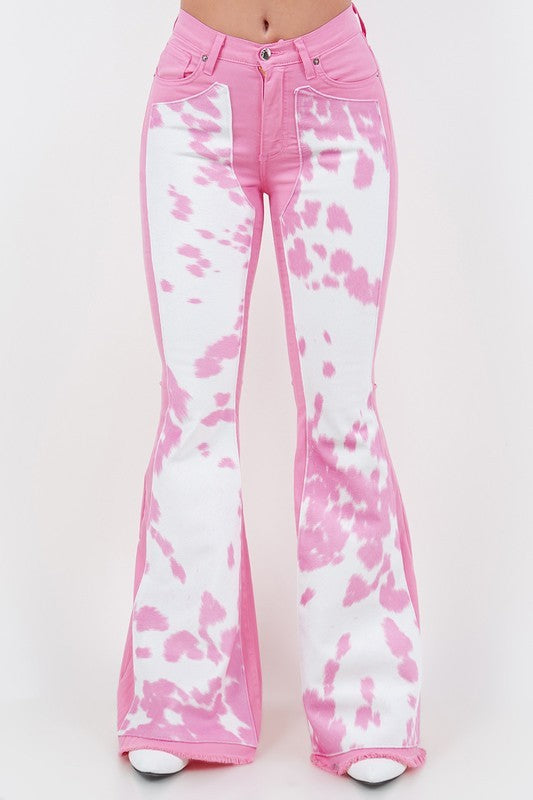 Rodeo Bell Bottom Jean in Pink- Inseam 32" - Aaria Tees Aaria Tees