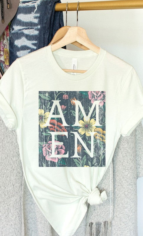 Floral Amen Graphic Tee - Aaria Tees