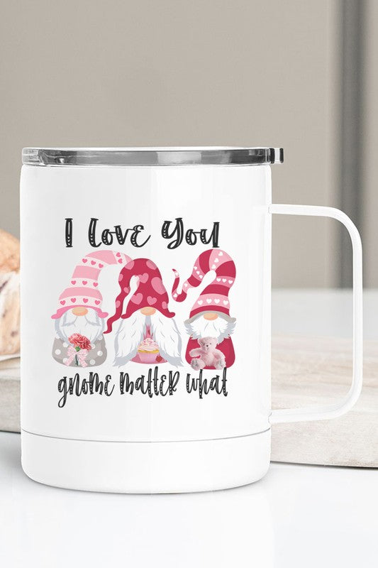 Valentines Day Gnome Matter What Travel Mug - Aaria Tees