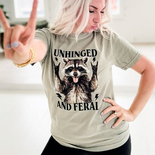 Unhinged And Feral Raccoon Graphic Tee