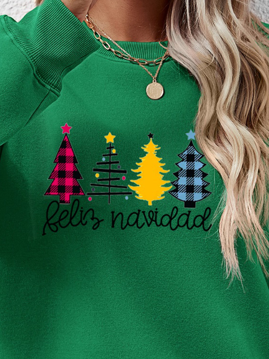 Round Neck Graphic Long Sleeve Sweatshirt - Aaria Tees Aaria Tees