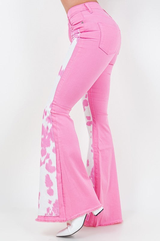 Rodeo Bell Bottom Jean in Pink- Inseam 32" - Aaria Tees Aaria Tees