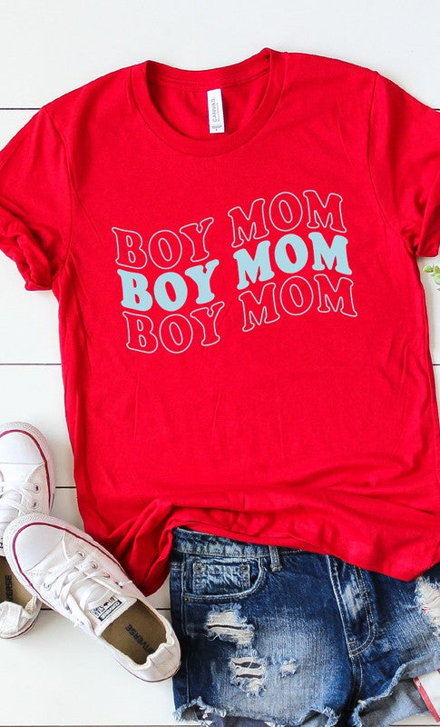 Retro Boy Mom Graphic Tee - Aaria Tees Aaria Tees