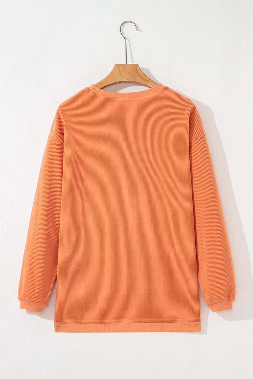 Orange Sequin Pumpkin Patched Twisted Rib Baggy Sweatshirt