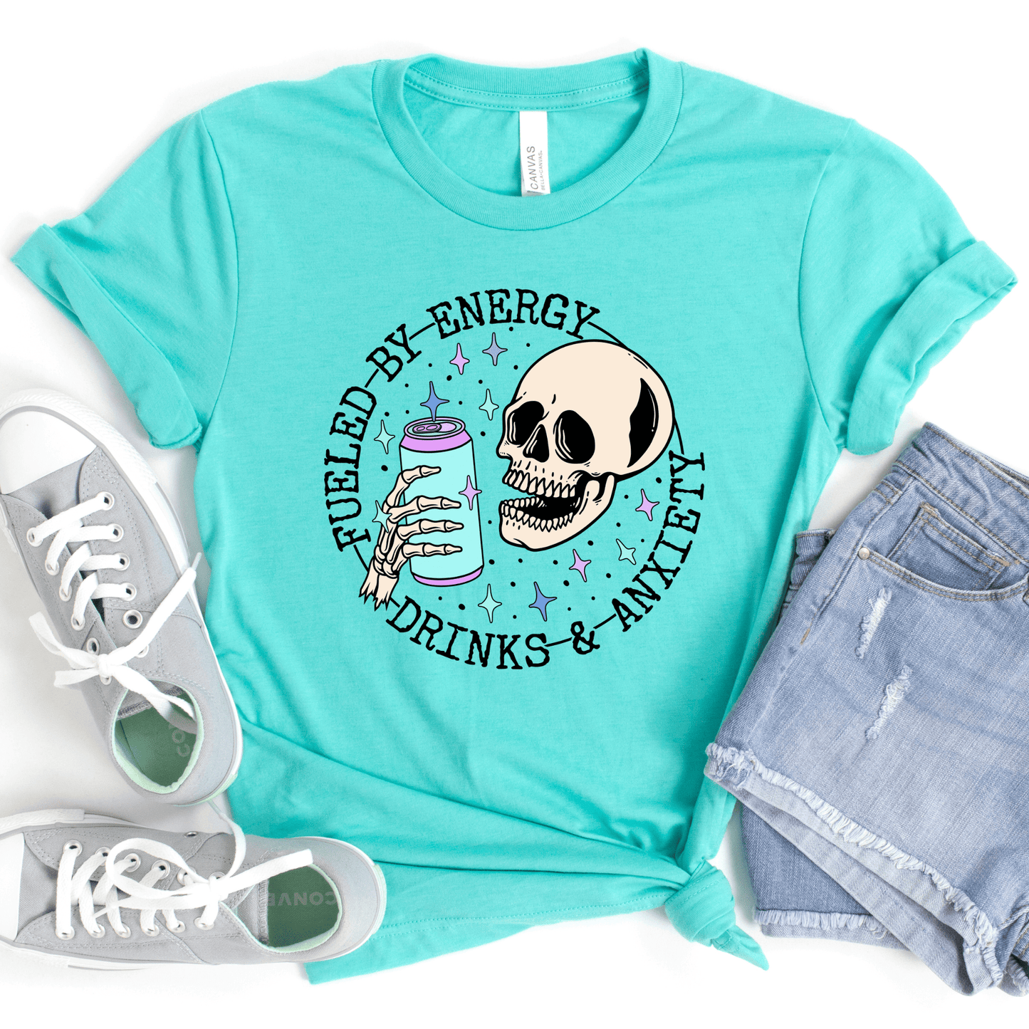 Fueled By Energy Drinks & Anxiety Graphic Tee