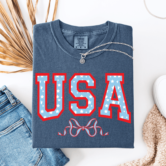 USA with Bow Graphic Tee