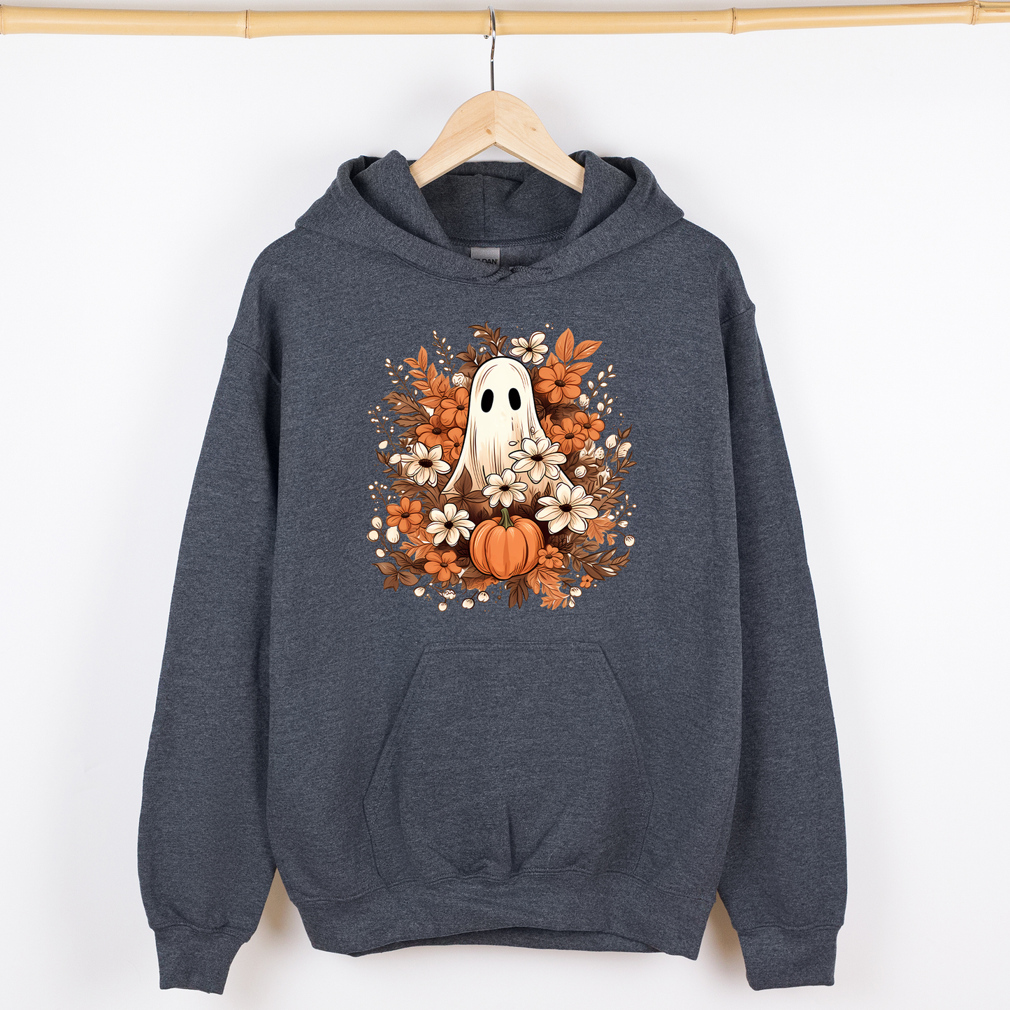 Floral Ghost, Trending, Vintage, Halloween, Witch, Spooky, Graphic Hoodie, Hooded Sweatshirt