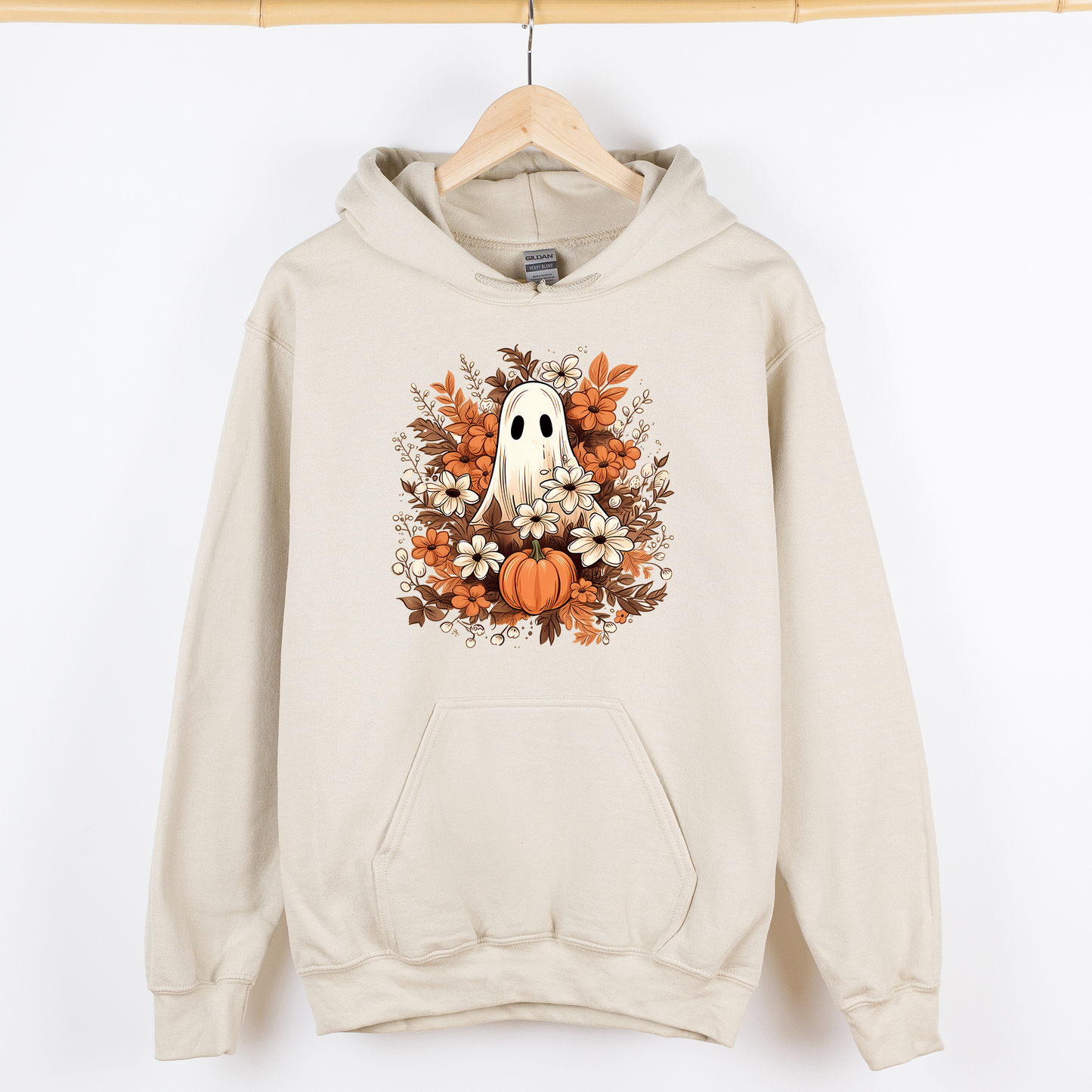 Floral Ghost, Trending, Vintage, Halloween, Witch, Spooky, Graphic Hoodie, Hooded Sweatshirt